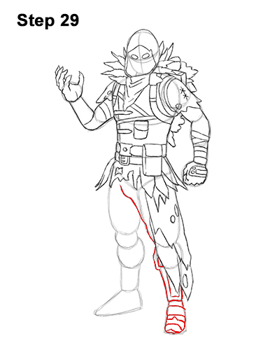 How to Draw Raven Full Body Fortnite Battle Royale 29