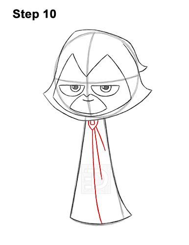How to Draw Raven Teen Titans Go Full Body 10