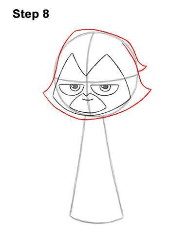 How to Draw Raven Teen Titans Go Full Body 8