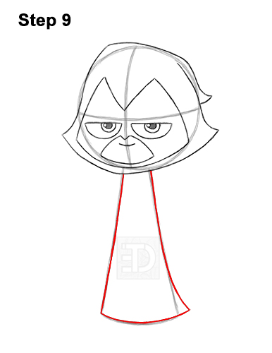 How to Draw Raven Teen Titans Go Full Body 9