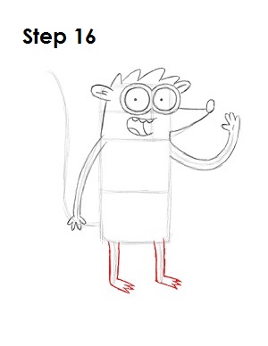 How to Draw Rigby Step 16