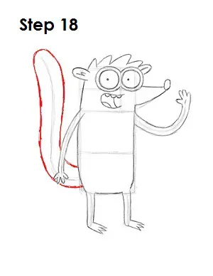 How to Draw Rigby Step 18