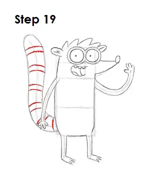 How to Draw Rigby Step 19