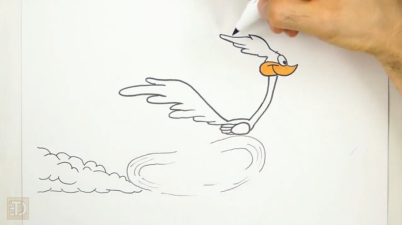 Draw Roadrunner Body Details How to Draw Roadrunner Wing Tail and Dust Cloud