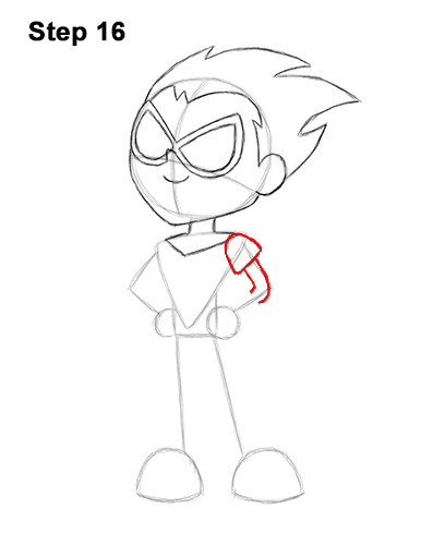 How to Draw Robin Teen Titans Go Full Body 16