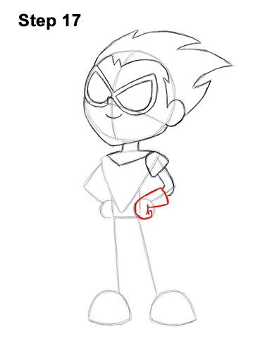 How to Draw Robin Teen Titans Go Full Body 17