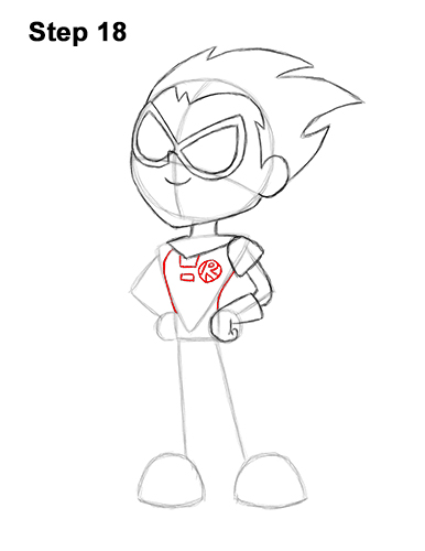 How to Draw Robin Teen Titans Go Full Body 18