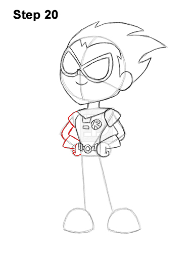 How to Draw Robin Teen Titans Go Full Body 20