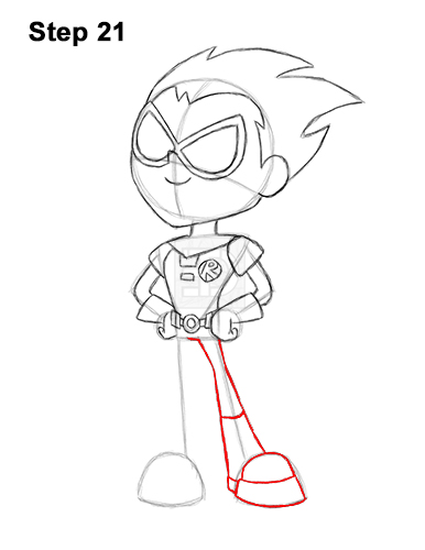 How to Draw Robin Teen Titans Go Full Body 21