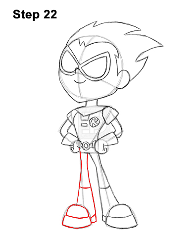How to Draw Robin Teen Titans Go Full Body 22
