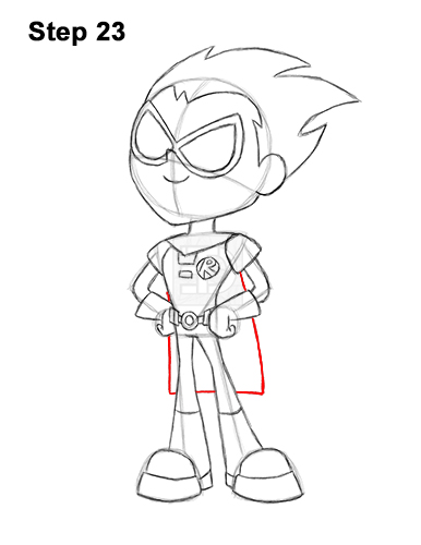 How to Draw Robin Teen Titans Go Full Body 23