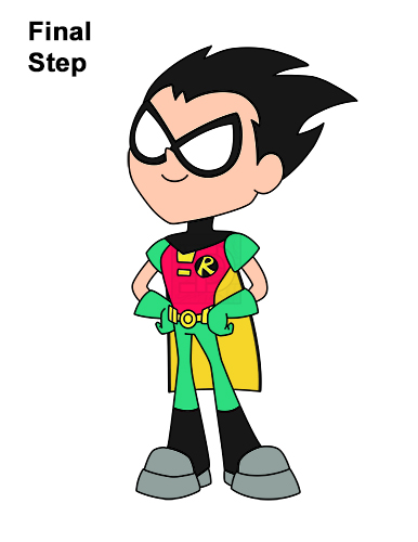 How to Draw Robin Teen Titans Go Full Body