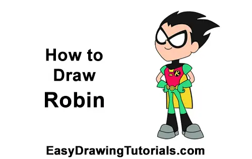How To Draw Robin Teen Titans Go VIDEO Step by Step Pictures how-to-draw-robin-teen-titans-go-video-step-by-step-pictures
