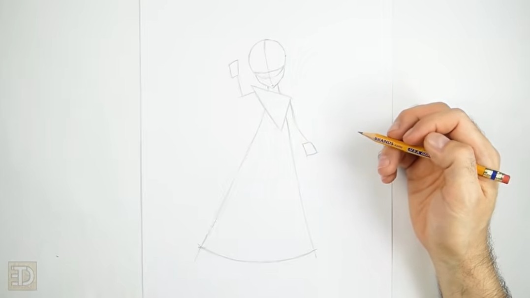 Draw Nintendo Rosalina Initial Sketch How to Draw Rosalina Galaxy Guidelines