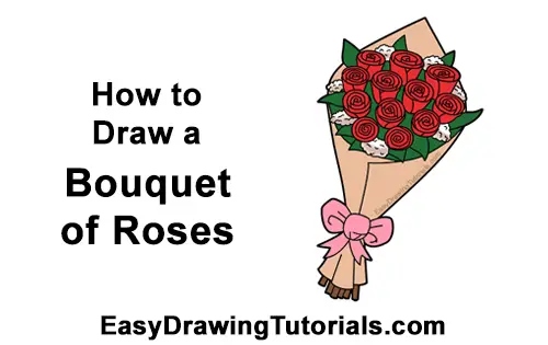 How To Draw A Bouquet Of Roses Video Step By Step Pictures