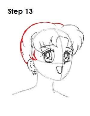 How to Draw Sailor Moon Step 13 Draw Sailor Moon Step 13