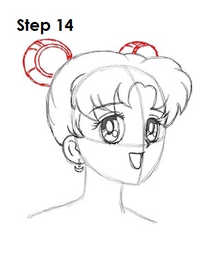 How to Draw Sailor Moon Step 14 Draw Sailor Moon Step 14