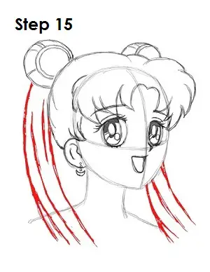  Draw Sailor Moon Step 15