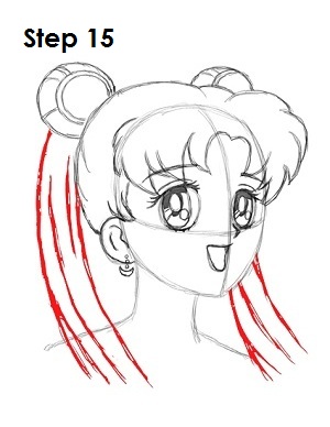 How to Draw Sailor Moon Step 15 Draw Sailor Moon Step 15