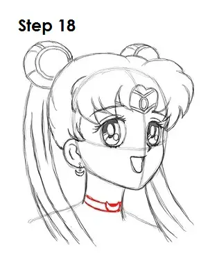  Draw Sailor Moon Step 18