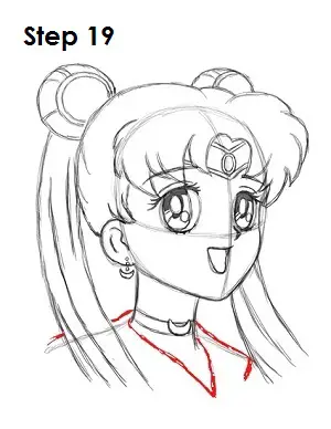  Draw Sailor Moon Step 19