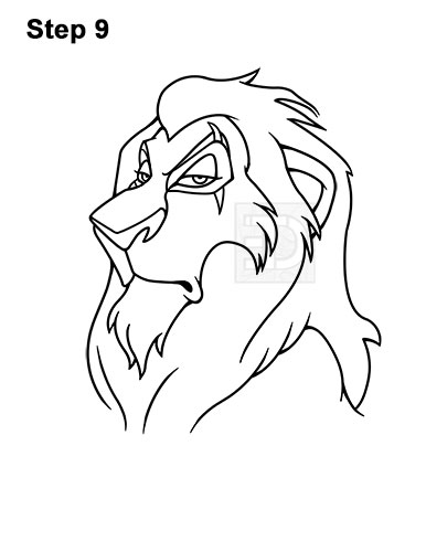 How to Draw Disney Villain Scar 9
