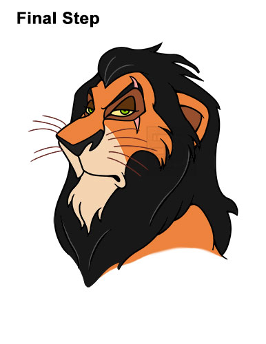 How to Draw Disney Villain Scar Last