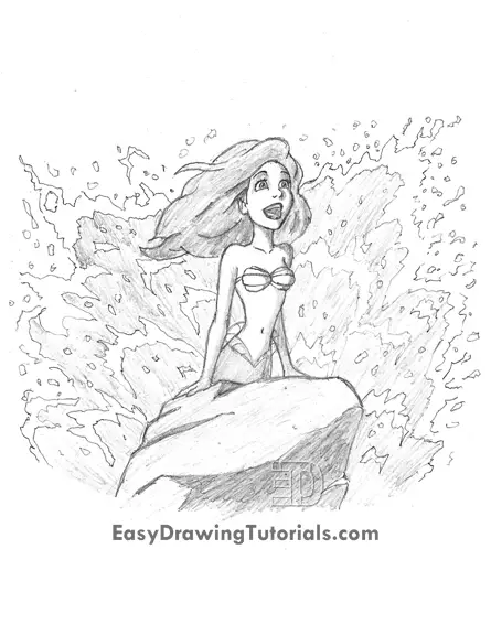 Special Drawing Ariel The Little Mermaid Graphite