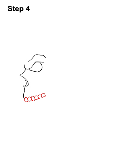 How to Draw a Scary Creepy Evil Skull Side View Halloween 4
