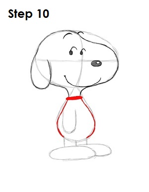 How to Draw Snoopy Step 10 How to Draw Snoopy Step 10