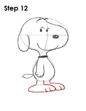 How to Draw Snoopy Step 12 How to Draw Snoopy Step 12