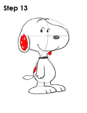 How to Draw Snoopy Step 13 How to Draw Snoopy Step 13