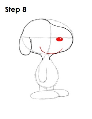 How to Draw Snoopy Step 8 How to Draw Snoopy Step 8