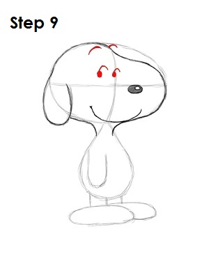 How to Draw Snoopy Step 9 How to Draw Snoopy Step 9