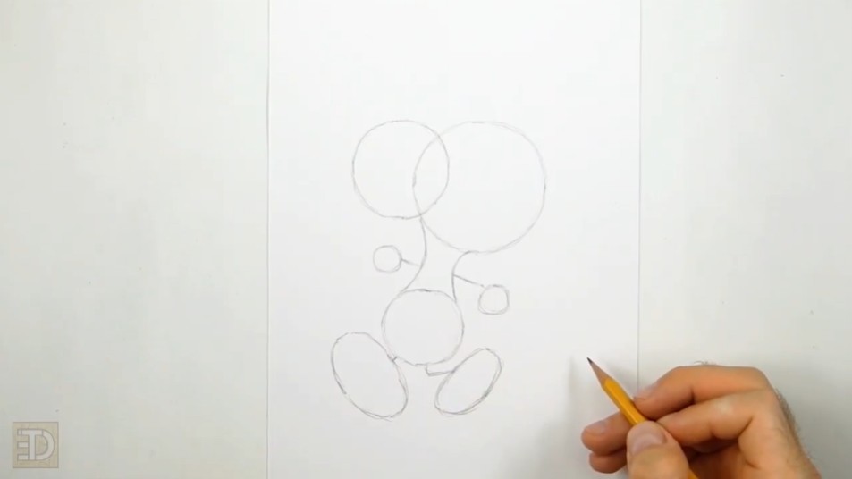 Guidelines Pencil Sketch How to Draw Snoopy Head and Muzzle Guidelines