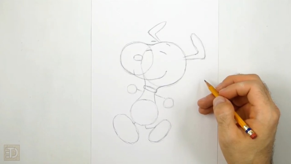 Draw the Facial Details How to Draw Snoopy Body and Limbs Framework
