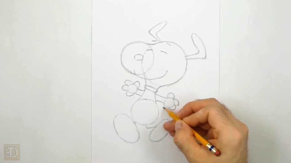 Add the Arms How to Draw Snoopy Facial Features and Head Shape
