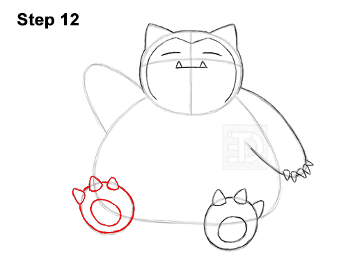 How to Draw Snorlax Sitting Pokemon 12