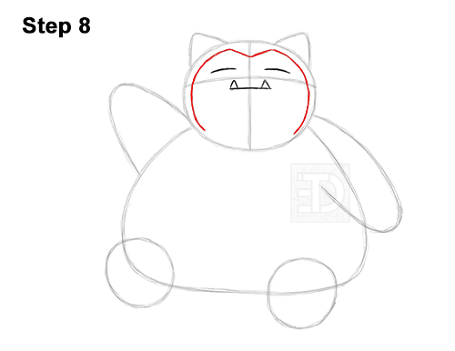 How to Draw Snorlax Sitting Pokemon 8