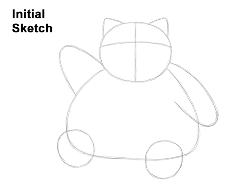 How to Draw Snorlax Sitting Pokemon Guides Lines