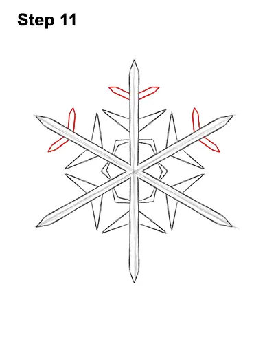 How to Draw Cartoon Winter Snowflake 11
