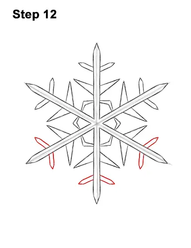 How to Draw Cartoon Winter Snowflake 12