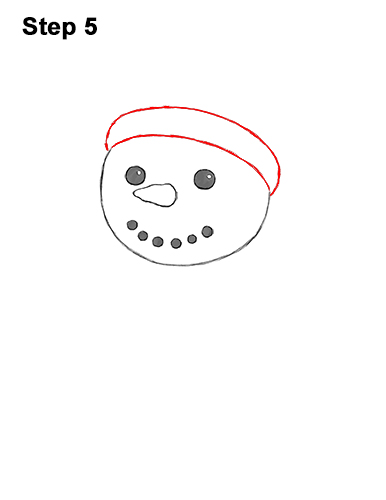 How to Draw Cute Cartoon Snowman Hat Scarf 5