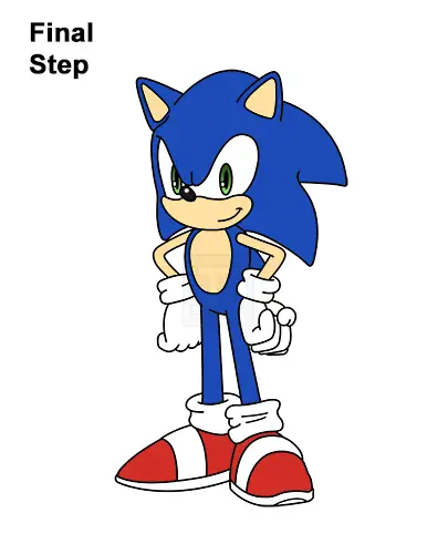 How to Draw Sonic the Hedgehog (Full Body) VIDEO & Step-by-Step Pictures