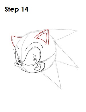 How to Draw Sonic X Step 14 How to Draw Sonic X Step 14