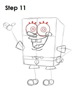 Draw SpongeBob SquarePants Step 11