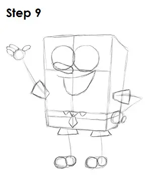 Draw SpongeBob SquarePants Step 9