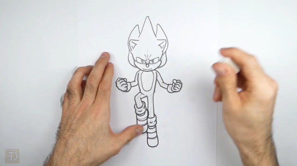 Ink and Erase Guidelines How to Draw Super Sonic Body Details