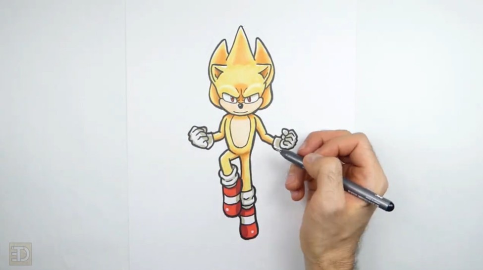 Add Finishing Touches How to Draw Super Sonic Adjustments