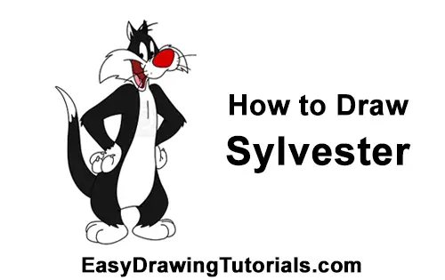 How to Draw Sylvester Cat Looney Tunes Full Body